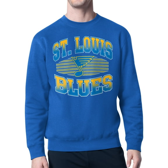Men's Starter Blue St. Louis Blues Team Grit Graphic Fleece Pullover Sweatshirt