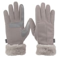 thumbnail image 2 of Isotoner Women's Microfiber Winter Glove with Faux Fur Cuff, S/M, Lead, 2 of 2
