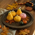 thumbnail image 3 of Candle Plate Holder Tray: Round Wooden Decorative Candle Plate Small Farmhouse Table Centerpiece Rustic Wood Tealight Pillar Trays for Christmas Wedding Halloween Home Decor, 3 of 9