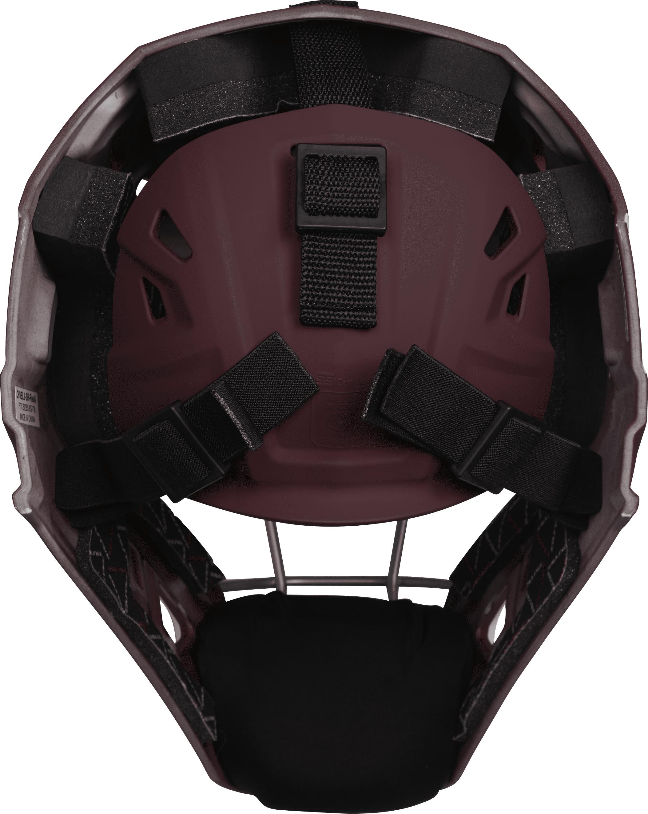 Rawlings Velo Baseball Junior Catcher's Helmet | Maroon/White | Junior