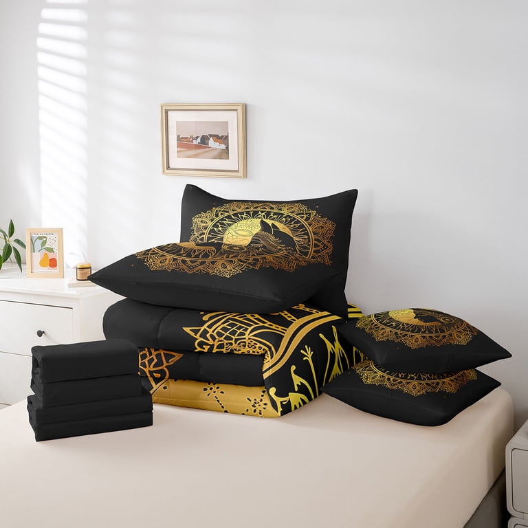 Erosebridal Mandala Fitted Sheet Set - Queen Size Tie Dye Bohemian Bedding, 1 Fitted Sheet & 2 Pillowcases