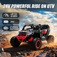 thumbnail image 5 of Xuanlur 24V Ride on Toys for Big Kids, 2 Seater Electric Car w/Parents Remote Control, 4 Wheel Suspension, Max 5MPH, Slow Start, 2X200W Motors, Bluetooth, Music, LED, Ride on UTV for Ages 3-6, Black, 5 of 7