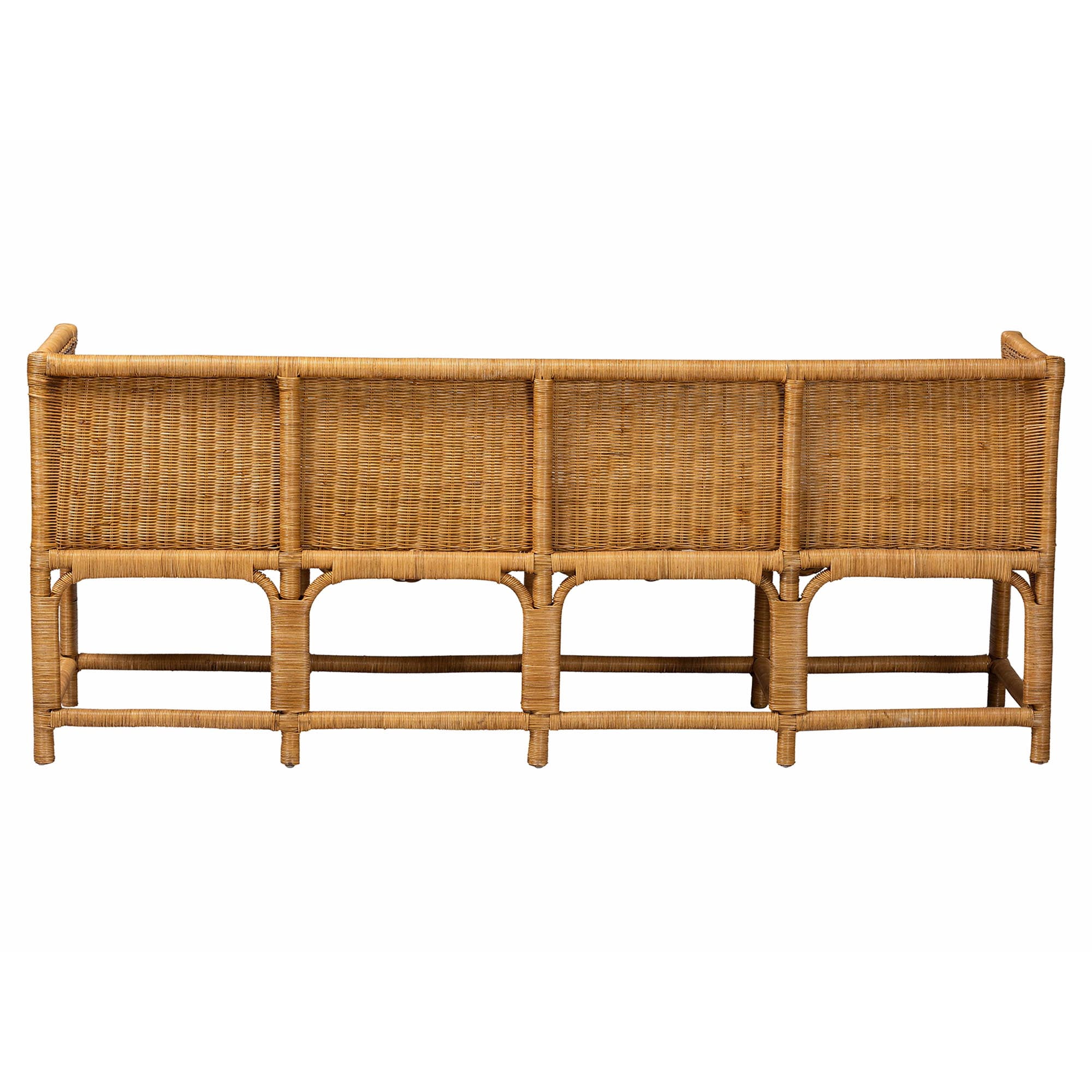 bali & pari Serenay Boho Dining Bench, 77", Natural Rattan