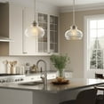 thumbnail image 5 of Kira Home Harlow 9" Schoolhouse Pendant Light, Glass Shade, Farmhouse Silver Hanging Light, Schoolhouse Glass, 5 of 8