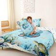 thumbnail image 4 of Erosebridal Watercolor Coral Jellyfish Queen Comforter Set For Boys,Sea Wildlife Axolotl Ocean Turtle Bedding Comforter Set For Kids,Initial Letter B Theme,Reversible 3-Piece, 4 of 7