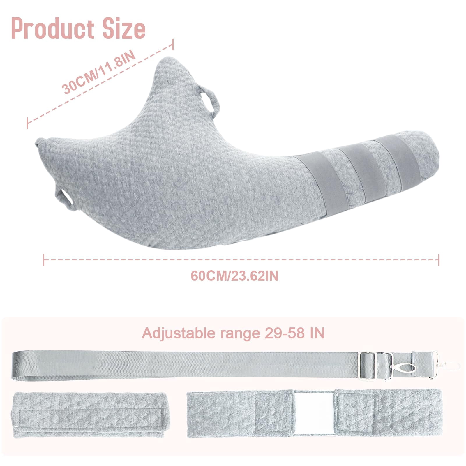 RoamReady Upgrade Rotator Cuff Shoulder Support Pillow, Post Surgery Recovery, Frozen Shoulder Relief, for Adult Pain Relief Side Sleeping, Light Gray
