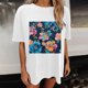 thumbnail image 3 of Faldas Cortas para Mujeres, Impresión de Flores Casual Oversized Camiseta de Manga Corta Top Hecho de 95% Poliéster 5% Spandex para Primavera Verano, Falda Corta de Verano, 3 of 7