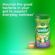 Benefiber Chewable Prebiotic Glp-1 Friendly Fiber Supplement Tablets for Digestive Health, Assorted Fruit Flavors - 100 Count