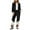 Black, variant on Women's Flannel Outfits Color Blockes Round Neck Long Sleeve Pullover and Elastic Waisted Pants Winter Fleece Sweatsuit Sets