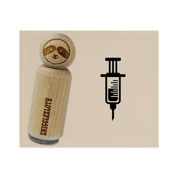 Medical Syringe Rubber Stamp for Scrapbooking Crafting Stamping - Mini 1/2 Inch