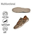 thumbnail image 4 of Mens Leather Casual Shoes Lightweight Fashion Sneakers Soft Breathable Oxfords Non-slip Driving Shoes Brown 12 US, 4 of 7