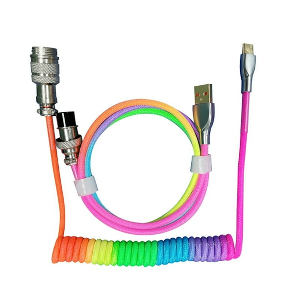 Tycncty Custom Mechanical Keyboard Cable Handmade Coiled Type C USB