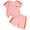 Pink, variant on Girls Heart Rainbow Sequin T Shirt Shorts Set Two Piece Outfit Kid Toddler Clothing
