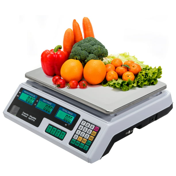 40kg/5g Digital Price Computing Scale for Vegetable US Plug Silver & White - Walmart.com