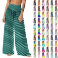 thumbnail image 1 of Pincandy Women See Through Sheer Mesh Pants Beach Swimsuit Bikini Bottom Cover up Party Club Elastic High Waist Wide Leg Pants, 1 of 7
