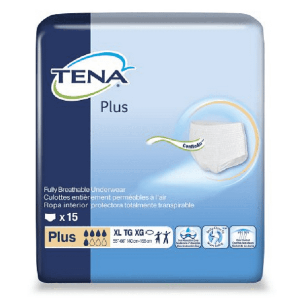 TENA Plus Absorbency Protective Underwear ''X-Large, 55 - 66 , 60 Count ...
