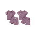 thumbnail image 2 of Toddler Baby Girls Shorts Clothing Set, 6 12 18 24 Months 2T 3T 4T Short Sleeve Crew Neck T-shirt with Shorts Floral Summer Outfit, 2 of 9