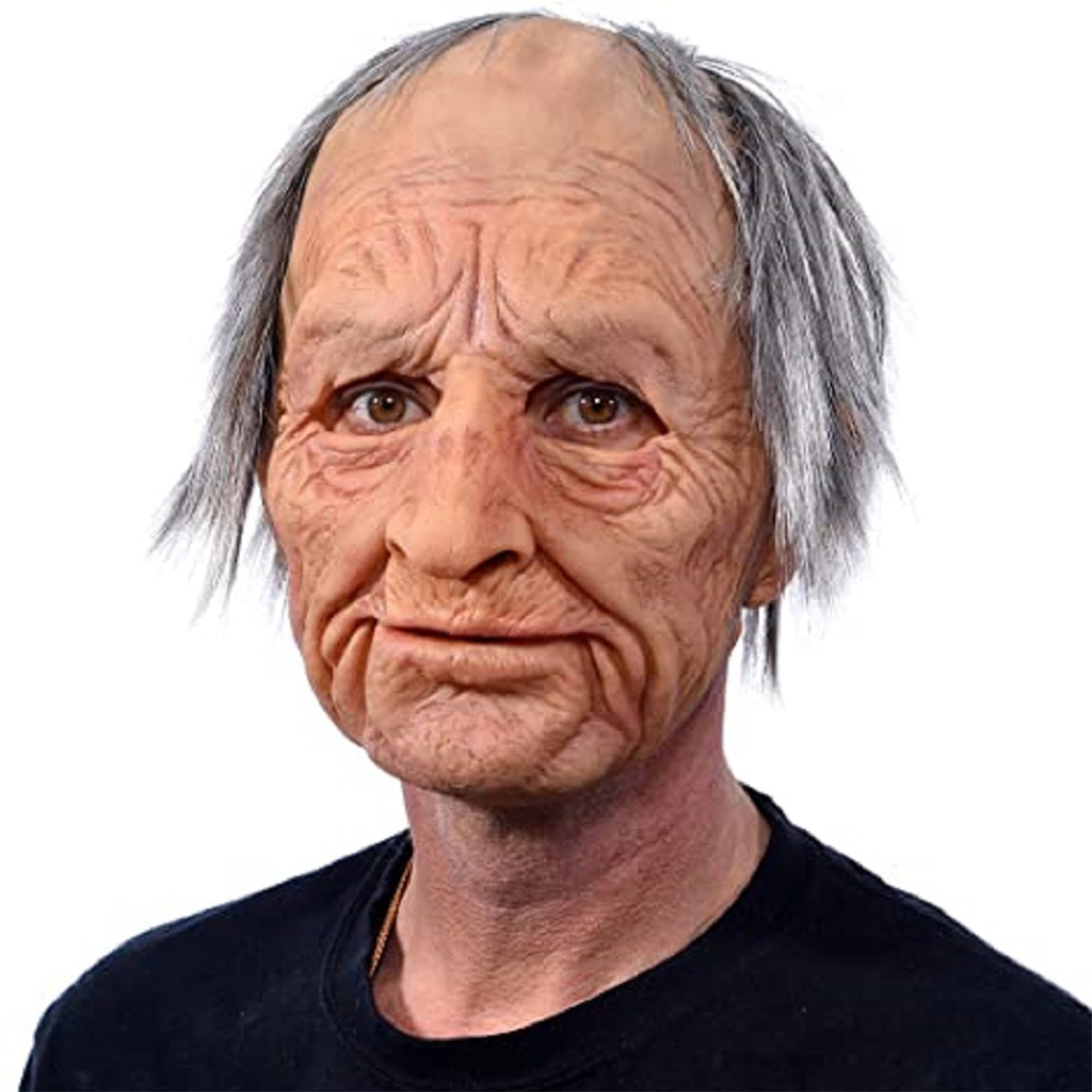 Old Man Woman Mask, Realistic Halloween Wrinkle Mask - Walmart.com