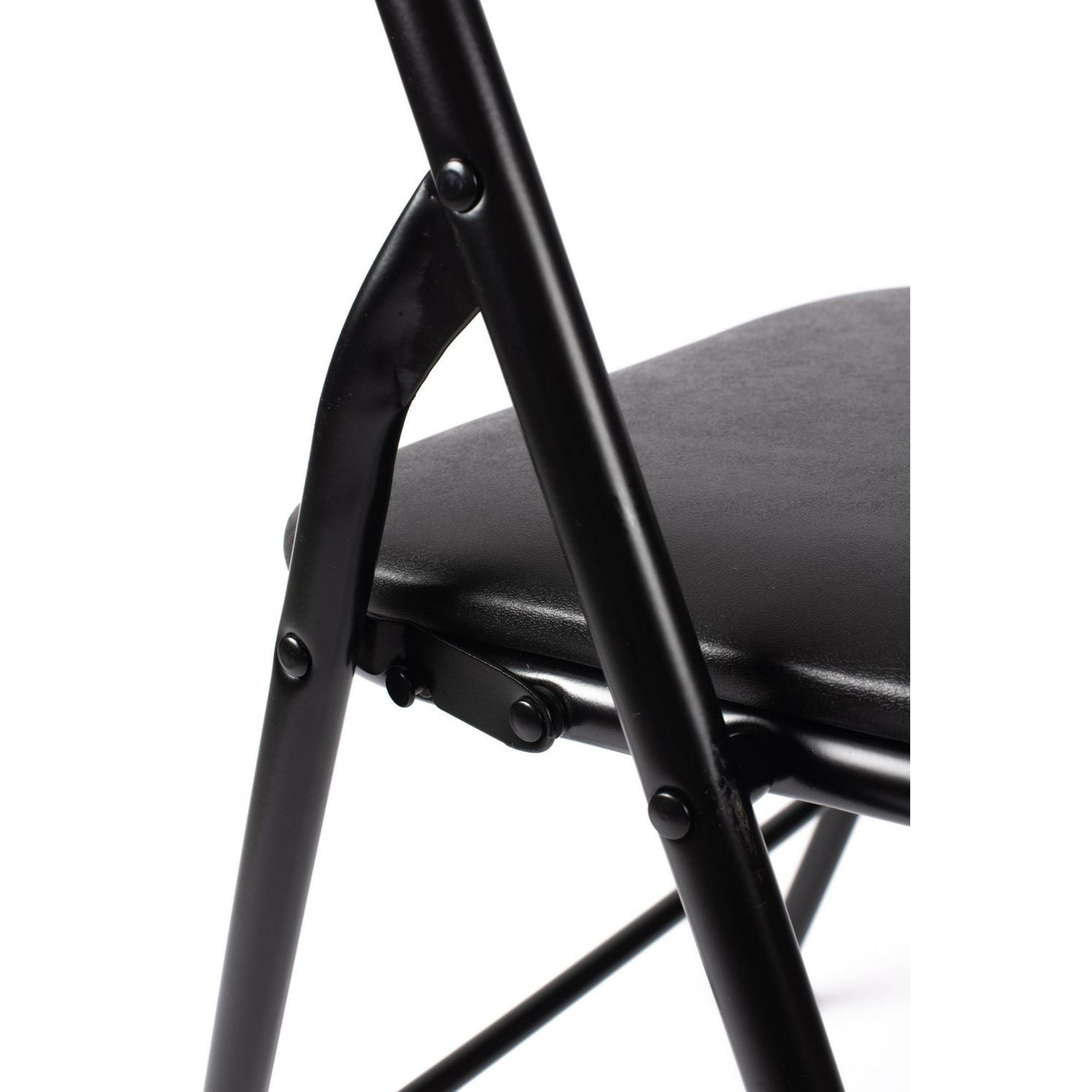 Enduro Black Padded Vinyl Folding Chair, 18 '' x 17.3'' x