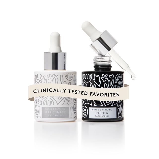 Set Wrinkle-Fighter Naked & Thriving con sérum de noche rejuvenecedor Renew (30 ml) y sérum Illuminate C+ (30 ml)