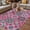 pink, variant on Retro Middle Century Outdoor Rug for Patio/Deck/Porch, Non-Slip Large Area Rug 5 x 8 Ft, Rustic Bohemia Style Aztec Blue Indoor Outdoor Rugs Washable Area Rugs, Reversible Camping Rug Carpet Runner