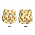 thumbnail image 3 of Rateoe Light Green Plaid Sunflower Printed 2 in 1 Women's Workout Shorts for Athletic Gym Running Shorts with Phone Pockets-Medium, 3 of 7