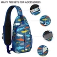 thumbnail image 2 of Crossbody Sling Backpack for Women Men Colorful Sharks Shoulder Sling Crossbody Casual Chest Bag for Travel Sports Running Hiking, 2 of 6