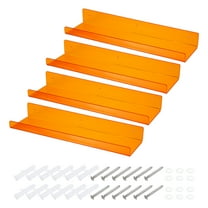 4 Pack Acrylic Shelves for Wall, 15 Inch Orange Floating Shelves Wall Mount