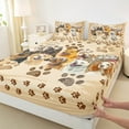 thumbnail image 3 of Homewish Kawaii Dogs Twin Sheet Sets,Graffiti Dog Paws Twin Fitted Sheet,Pet Lovers Flat Sheet For Teens,Luxury Bedroom Decor,3-Piece, 3 of 7