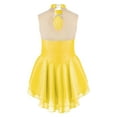 thumbnail image 4 of Yhong Girls Sleeveless Gymnastics Leotard Skirt Rhinestone Ballet Dance Costume Figure Ice Roller Yellow 12, 4 of 6
