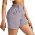 thumbnail image 2 of CFLVAEK Plus Size Shorts for Women with Multi Pockets High Waisted Cargo Shorts Casual Summer Hiking Shorts Gray S, 2 of 7