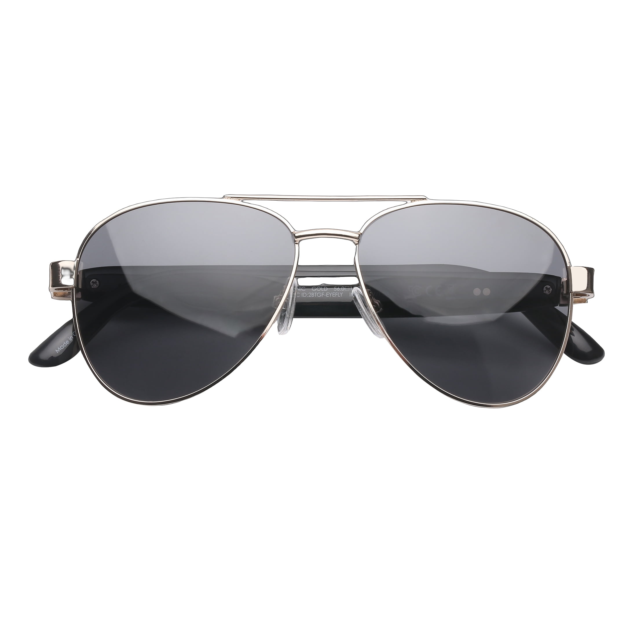 Eyefly Sonic Prescription Ready Bluetooth Rechargeable Unisex Sunglasses, Gold, Includes Case
