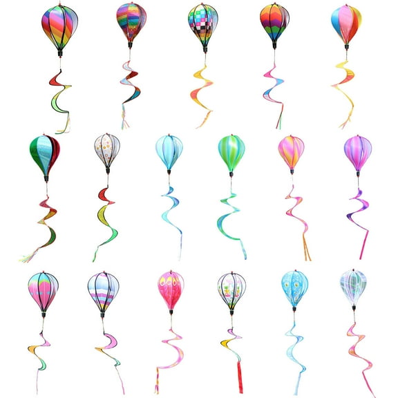Ladaidra Brown fhgksm Hot Air Balloon Spinner Rainbow Windsocks Windmill for Outdoor Garden Yard