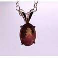 thumbnail image 2 of Natural Oval Bi-colored Tourmaline Sterling Silver Necklace NT36, 2 of 10