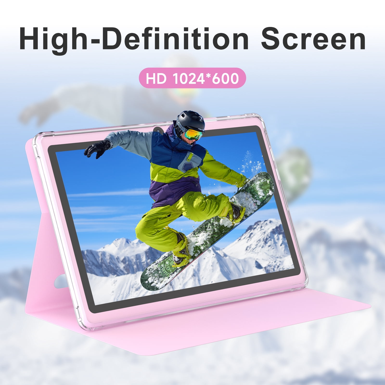 7Inch Android Tablet with Protective Case, 8GB(3+5Expand) RAM+ 32GB ROM, IPS Screen, Dual Camera, Bluetooth 5.0 WiFi Tab, Pink