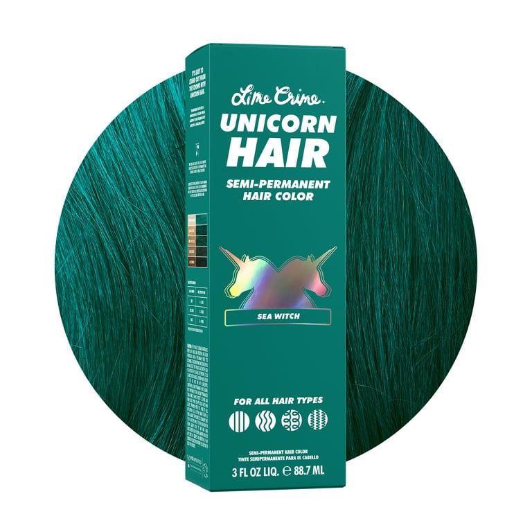 Lime Crime Unicorn Hair, Semi-Permanent Hair Color, Vegan, Full Coverage, Sea  Witch 3.0 fl oz 