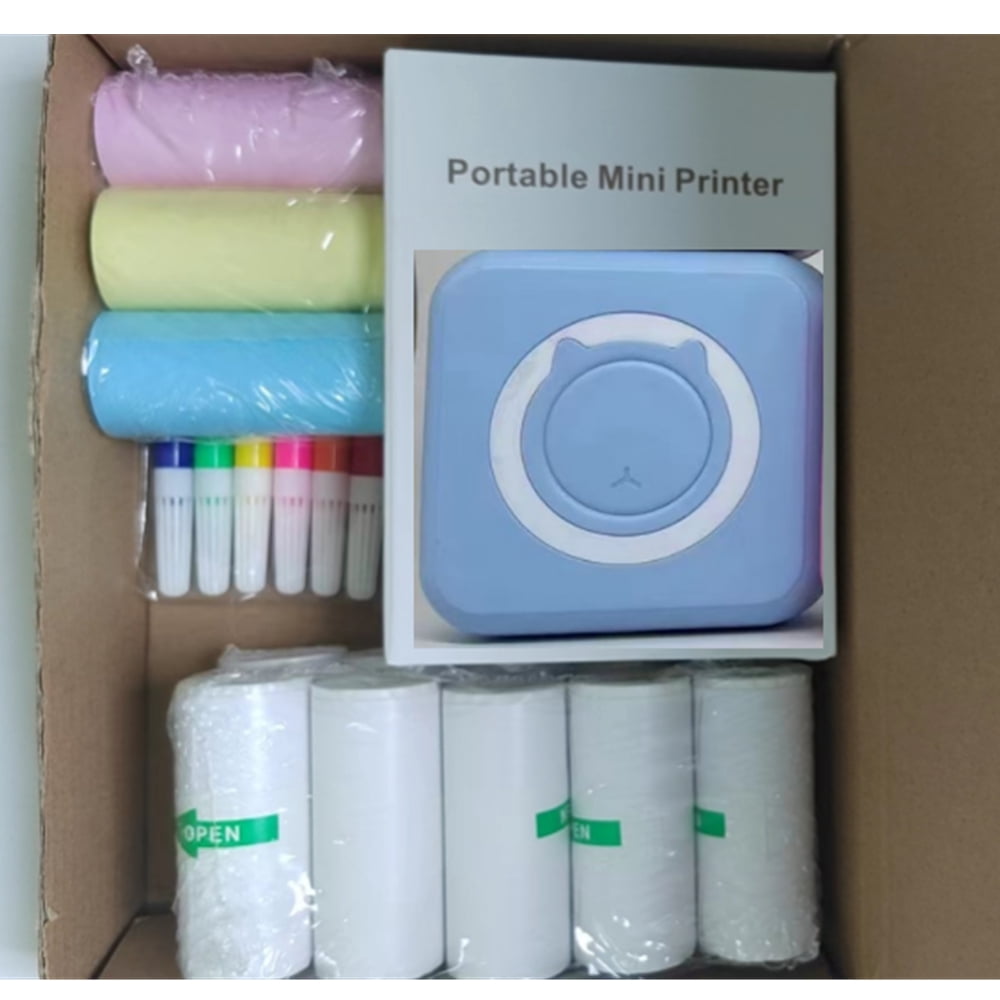 RyhamPaper Pocket Size Wireless Photo Printer Set, Multicolor