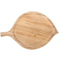 thumbnail image 4 of Burned Wood Pizza Peel Leaf Shape Round Serving Display Tray, 4 of 7