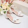 thumbnail image 4 of JAJAHO Girls Princess Dress Shoes Bow Low Heel Sandals Open Toe Hook And Loop Party Wedding Footwear For Little/Big Kids Stylish Shoes, 4 of 7