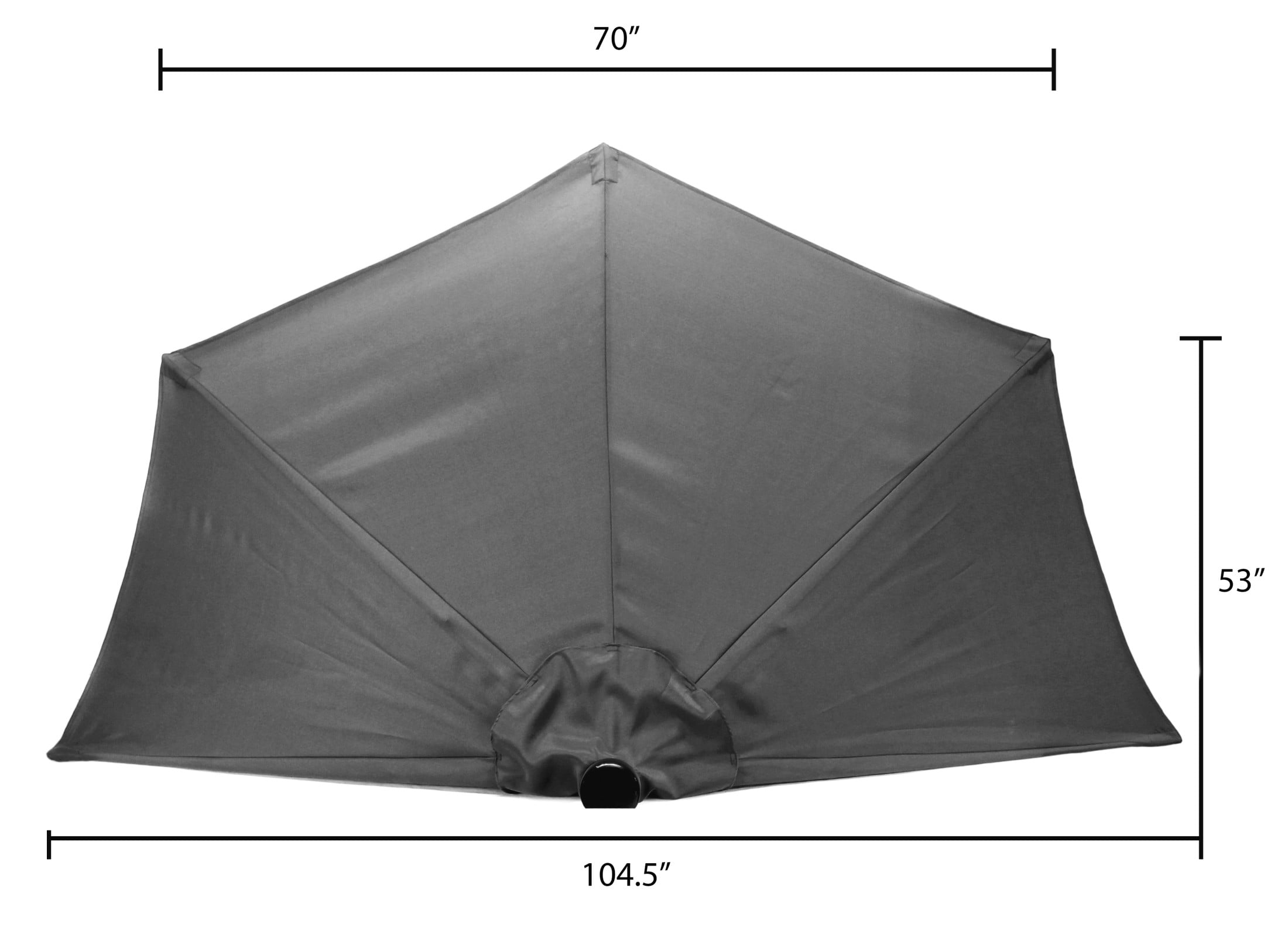 Jordan Manufacturing 8' Half Round Natural Solid Outdoor Patio Umbrella with Crank Opening