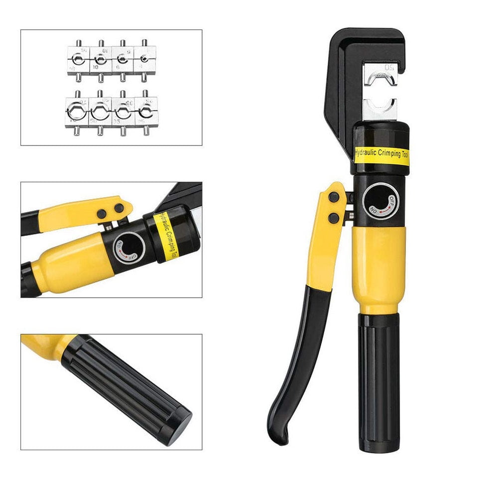 ALL-CARB 10 Ton Hydraulic Wire Battery Cable Lug Terminal Crimper Crimping Tool W/Case