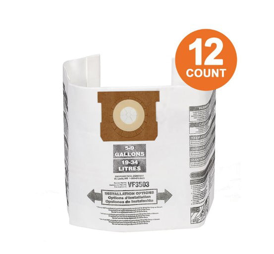 2 Pack Ridgid High-Efficiency Dust Collection Bags for 5 to 10 Gal Size B 