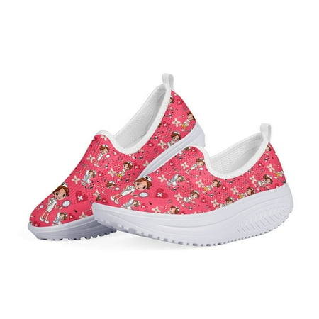 

WHEREISART Nurse Black Heightreasing Flats Platform Women Shoes Summer Mesh Swing Fitness Sneaker For Teen 2024