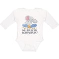 thumbnail image 3 of Inktastic Will You Be My Godparents? Cute Elephants Moon and Stars Boys or Girls Long Sleeve Baby Bodysuit, 3 of 5
