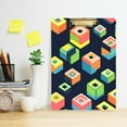 thumbnail image 2 of FORMRS Acrylic Clipboard with Low Profile Clip Standard A4 Letter Size, 12.5" x 9", Green Cubes, 2 of 8