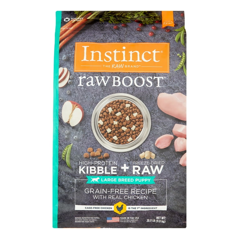 Instinct by Nature's Variety Raw Boost Grain-Free Chicken Meal Recipe Large Breed Puppy Dry Dog Food, 20-lb bag Instinct by Nature's Variety Raw Boost Grain-Free Chicken Meal Recipe Large Breed Puppy Dry Dog Food, 20-lb bag