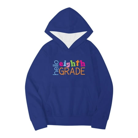

Yzengfg Kids Boys Girls Autumn WInter School Season Eighth Grade Letter Printed Long Sleeve Hoodie Warm And Comfortable Tops Children s Clothing Navy Size 6-7 Years