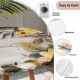 thumbnail image 5 of Yellow Floral Spring Round Fitted Tablecloth with Elastic Edge, Waterproof Table Cloth Table Cover for 36"-44" Tables, Summer Rustic Botanical Vintage Wood Tablecloths for Dining Picnic Outdoor, 5 of 9