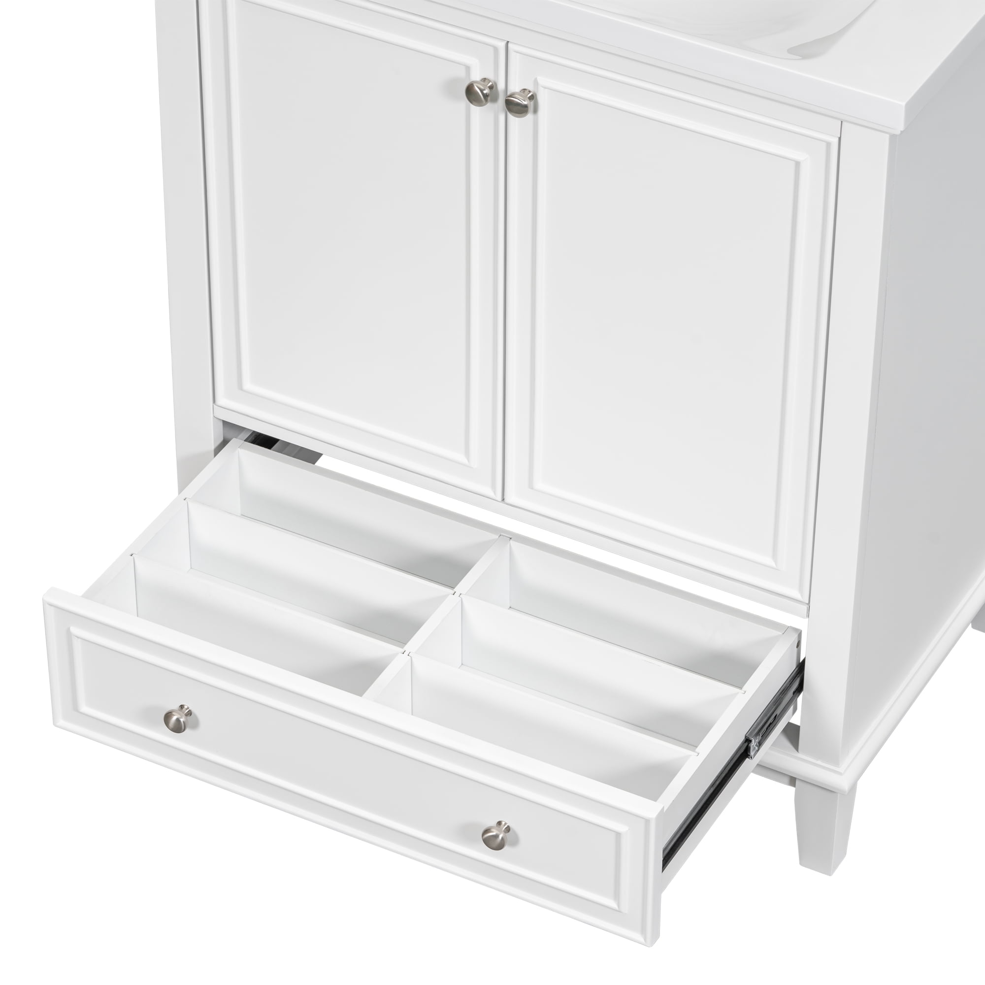 Furvclv 30" Bathroom Vanity, Bathroom Storage Cabinet Without Sink, Multi-functional Bathroom Vanity With Doors Drawers Adjustable Shelf, Solid Frame MDF Board Cabinet