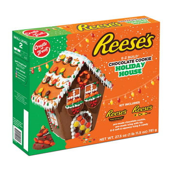 Create A Treat Holiday Create-A-Treat Cookie Decorating Kit, REESE'S EZ-Build Medium House Kit, 275oz